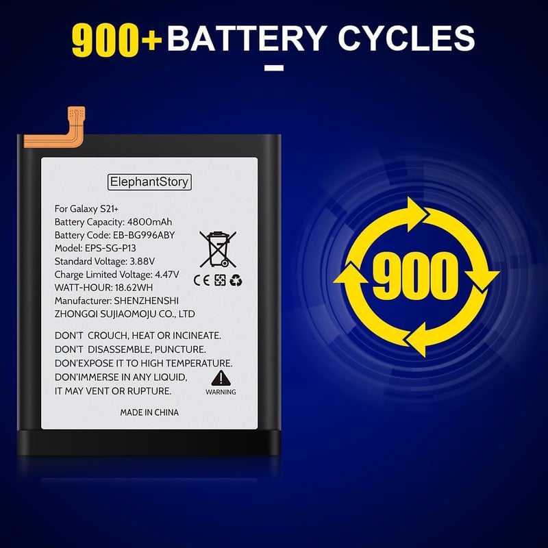 ElephantStory 4800mAh Akkumulátor Samsung Galaxy S21+ Plus (SM-G996) Telefonhoz - EB-BG996ABY Lítium-Polimer Csereakku Javítókészlettel