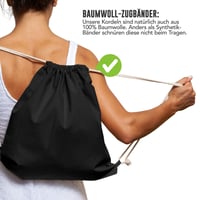 ELES VIDA Bavlnené vrecúško na prezuvky 10 ks – 38x42 cm čierne, športové vrece, batoh, nákupná taška, certifikované OEKO-TEX, vhodné na maľovanie 5