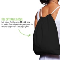 ELES VIDA Bavlnené vrecúško na prezuvky 10 ks – 38x42 cm čierne, športové vrece, batoh, nákupná taška, certifikované OEKO-TEX, vhodné na maľovanie 3
