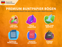 ELES VIDA farebný papier na kreslenie A3 130 g/m² sýtočierny 50 listov, tónovaný papier, ručné práce, škola, hobby, kreslenie, kriedovanie, darček, vyrobené v Nemecku 3