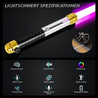 Sabie laser RGB ELESKOCO cu control prin mișcare, 16 seturi de sunete, mâner metalic - negru 4
