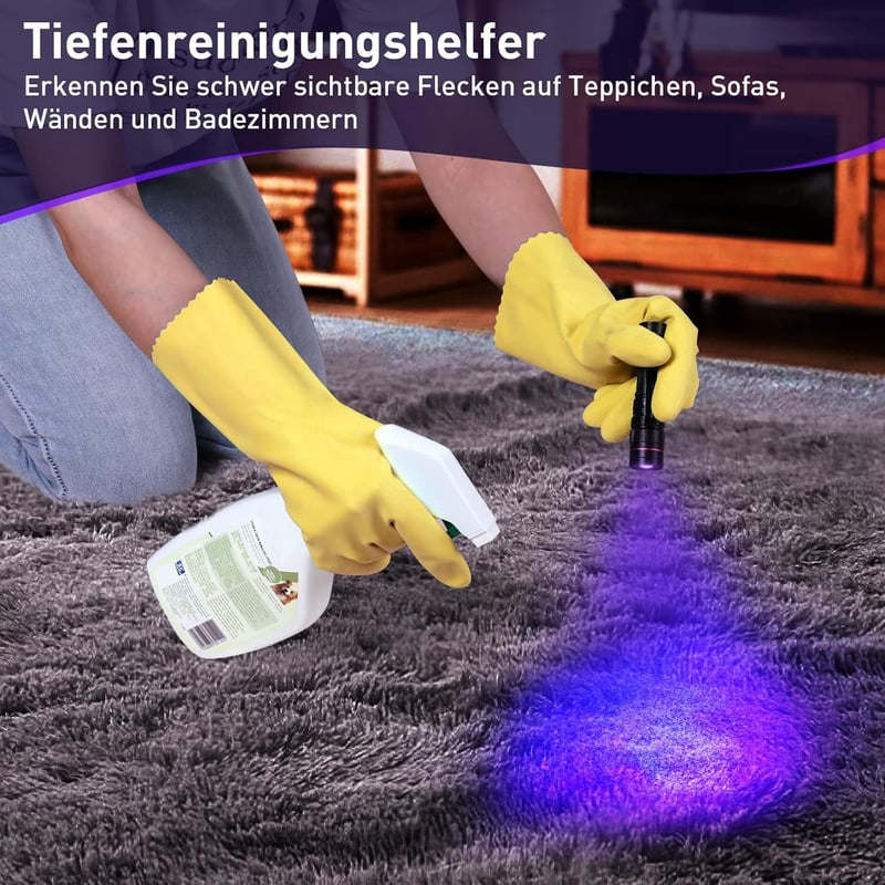 Eletorot UV LED Zseblámpa Fekete Fény Alumínium Házban