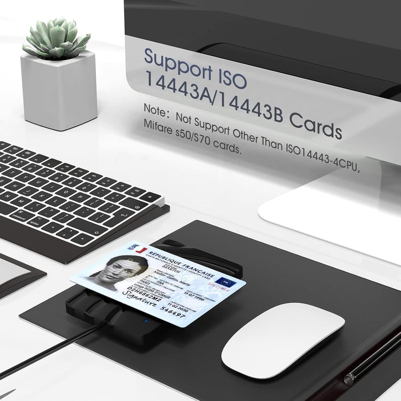 Elexlinco NFC okoscard és eid olvasó 13.56 MHz ISO14443A/B kompatibilis