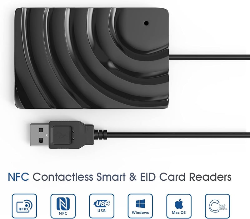Elexlinco NFC okoscard és eid olvasó 13.56 MHz ISO14443A/B kompatibilis