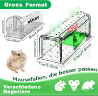 Elezenioc élő egércsapda szett 2db humánus légnyílással és tisztító kefével - Green 2pcs 2