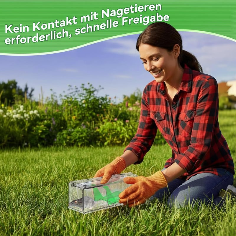 Elezenioc élő egércsapda szett 2db humánus légnyílással és tisztító kefével - Green 2pcs