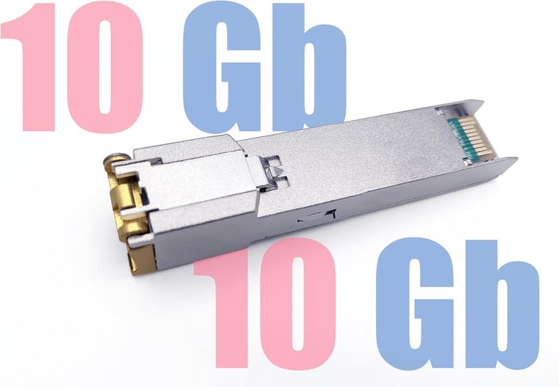Elfcam 10Gb SFP+ RJ45 Hálózati Modul Freebox Ultra Kompatibilis, 10Gbase-T 30m Hatótávolság, 5m Cat8 Kábellel, Univerzális Switch Adapter