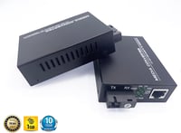 Elfcam Gigabit Ethernet Optikai Médiakonverter 10/100/1000 Mbps, Mini-GBIC (SFP), Egymodusú SC Csatlakozó, 20 KM Hatótáv, RJ45 Port 2