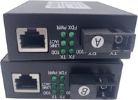 Elfcam Gigabit Ethernet Optikai Médiakonverter 10/100/1000 Mbps, Mini-GBIC (SFP), Egymodusú SC Csatlakozó, 20 KM Hatótáv, RJ45 Port 3