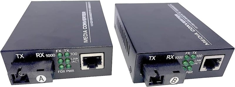 Elfcam Gigabit Ethernet Optikai Médiakonverter 10/100/1000 Mbps, Mini-GBIC (SFP), Egymodusú SC Csatlakozó, 20 KM Hatótáv, RJ45 Port