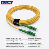 Elfcam LC/APC - LC/APC monomód simplex optikai patch kábel, LSZH - 10 m 2