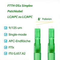 Elfcam LCA-LCA Simplex Egymódusú Optikai Patch Kábel 9/125μm LSZH Fehér 15 m Hosszú Száloptikai Összekötő Kábel 6