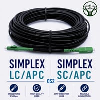 Cablu optic blindat Elfcam LC/APC - SC/APC Simplex Monomod 9/125µm OS2 FTTH, Negru, 5 m 3