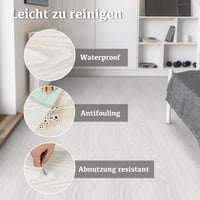 Elffloor öntapadós vinyl padló csempe, vízálló fa hatás, fehér 90x15 cm, 10 db 6