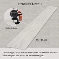 Elffloor öntapadós vinyl padló csempe, vízálló fa hatás, fehér 90x15 cm, 10 db 8