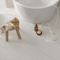 Elffloor öntapadós vinyl padló csempe, vízálló fa hatás, fehér 90x15 cm, 10 db 3