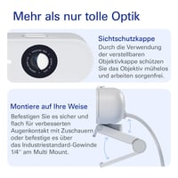 Webkamera Elgato Facecam Neo Full HD s krytkou objektívu, 1080p60, HDR, USB-C, biela 6