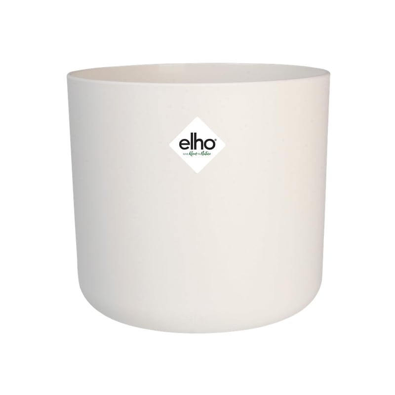 Kvetináč elho B.for Soft Round – biely, priemer 35 cm, výška 32,3 cm, na vnútorné použitie, 100 % recyklovaný plast