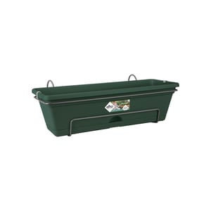 Balkónový kvetináč elho Green Basics All-in-1 – listová zelená, 49x16,5 cm, na vonkajšie a balkónové použitie, s integrovanou podmiskou