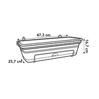 Balkónový kvetináč elho Green Basics All-in-1 – listová zelená, 49x16,5 cm, na vonkajšie a balkónové použitie, s integrovanou podmiskou 5