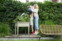 Masa de grădină Elho Green Basics Grow Table XXL 75 cm – masă de cultivare a plantelor pentru balcon și terasă, culoarea verde piatră 5