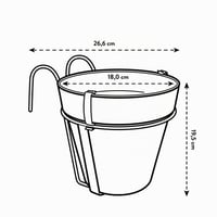 Suport pentru ghiveci de balcon elho Loft Urban - Antracit - Pentru balcon și exterior - 18 x 26,6 x 19,5 cm 4