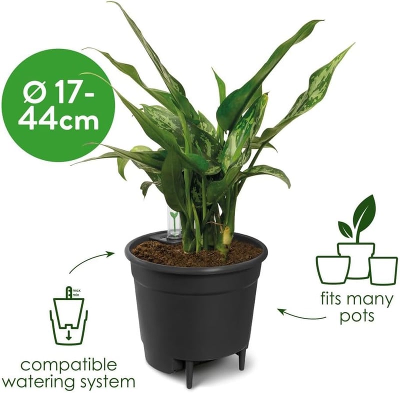 elho Önöntöző Rendszer 24 Szobanövénynek, 23,7 cm Átmérő, Fekete - 24 cm, Single, Black