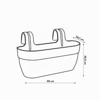 Elho Vibia Campana Easy Hanger Large balkónový kvetináč - Antracitová, 46 x 24,1 x 26,5 cm, vhodný na vonkajšie použitie 5