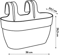 elho Vibia Campana Easy Hanger M 36 függőkaspó balkonra, teraszra 36x26,5 cm antracit - 36, Anthracite 5