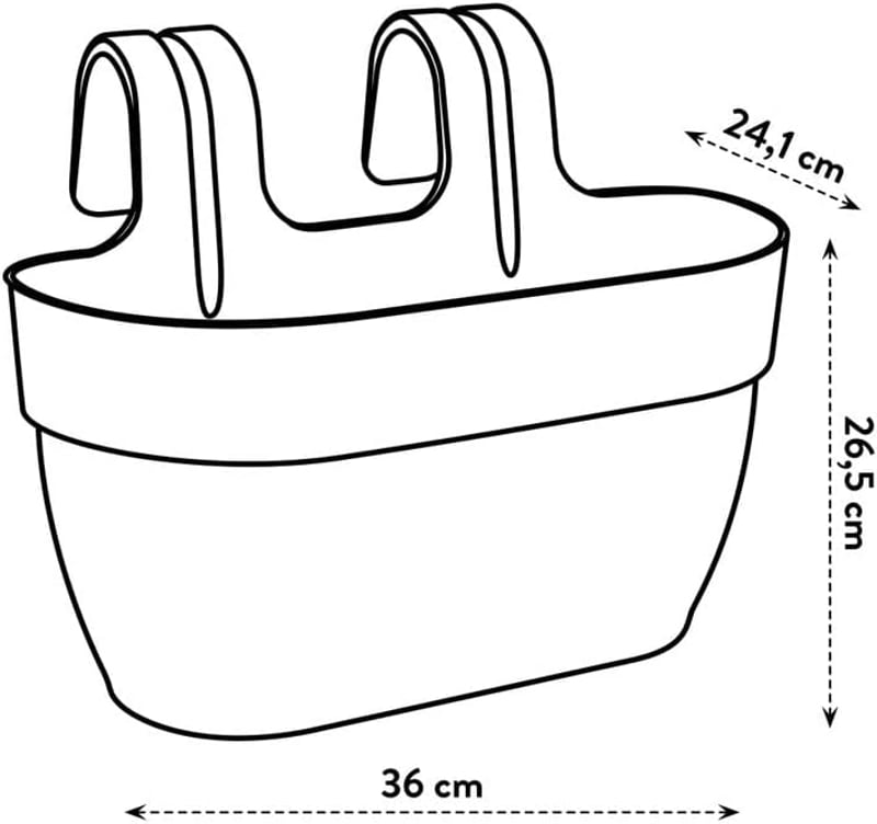 elho Vibia Campana Easy Hanger M 36 függőkaspó balkonra, teraszra 36x26,5 cm antracit - 36, Anthracite
