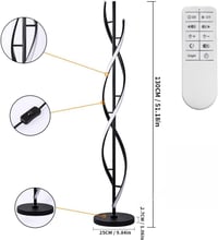 ELINKUME Dimmable LED Álló Lámpa Távirányítóval, Modern Spirál Design 8