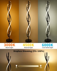ELINKUME Dimmable LED Álló Lámpa Távirányítóval, Modern Spirál Design 2