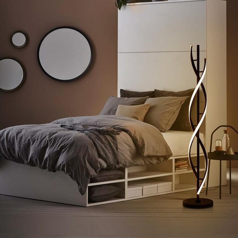 ELINKUME Dimmable LED Álló Lámpa Távirányítóval, Modern Spirál Design