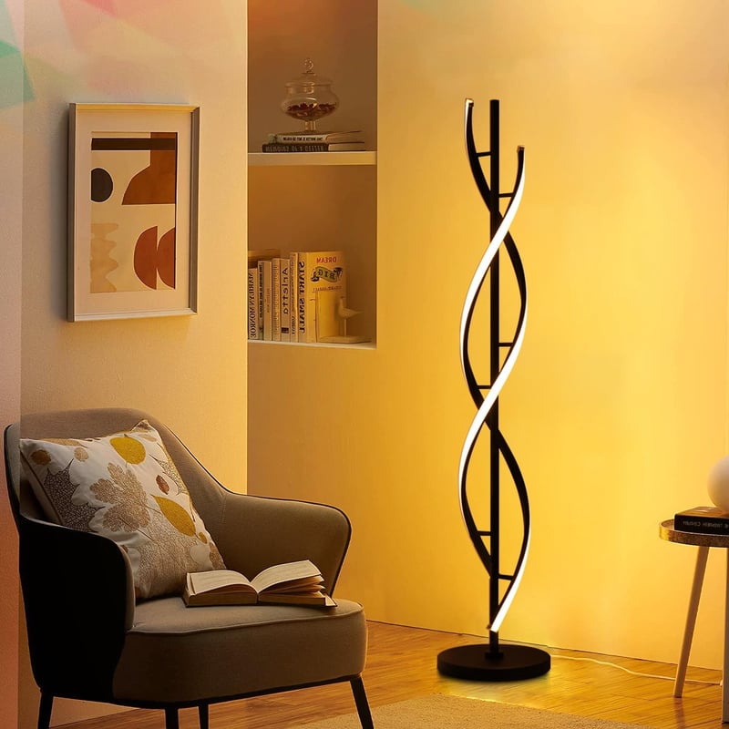 ELINKUME Dimmable LED Álló Lámpa Távirányítóval, Modern Spirál Design