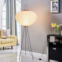 ELINKUME japán stílusú rizspapír állólámpa E27 lábkapcsolóval - fehér - 120 cm 1