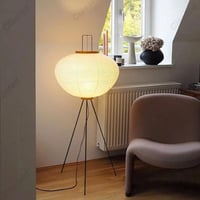ELINKUME japán stílusú rizspapír állólámpa E27 lábkapcsolóval - fehér - 120 cm 2
