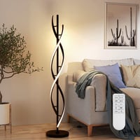 ELINKUME Spirál Design LED állólámpa távirányítóval, 30W - fekete 2