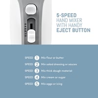 Elite Gourmet EHM-003X Elektromos Kézi Mixer 5 Fokozattal Fehér 3