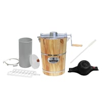 Mașină de înghețată electrică Elite Gourmet EIM916 Vintage, găleată din lemn de pin de 5,7 L, manivelă manuală — lovitură (stare: vezi poza 2) 6