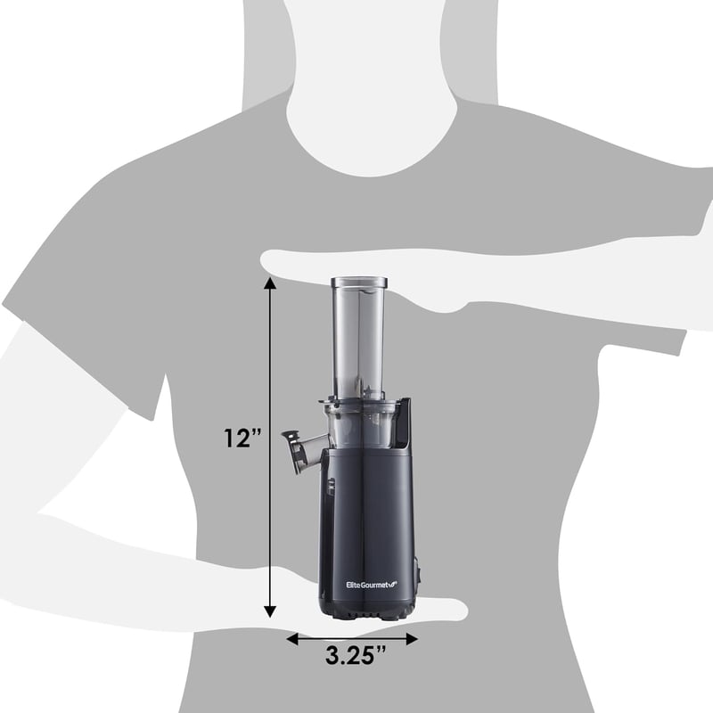 Elite Gourmet EJX600 Hidegprés Gyümölcslé Készítő, Kompakt Juice Maker