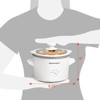Elite Gourmet Kerámia Lassú Főzőedény 1,7L Fehér Szabályozható Hőmérséklettel 7