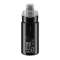 Cyklistická fľaša ELITE Jet Plus 550 ml – Čierna so sivým logom – Bez BPA, rozložiteľná, ultraľahká – Cestná, MTB, Gravel 1