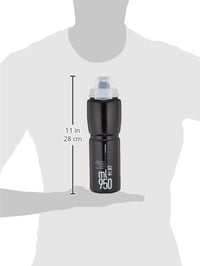Cyklistická fľaša ELITE Jet Plus 950 ml čierna so sivým logom, bez BPA, biologicky rozložiteľná, vhodná na MTB, gravel a cestnú cyklistiku 2