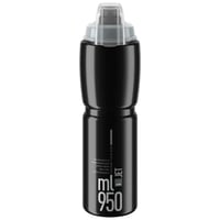 Cyklistická fľaša ELITE Jet Plus 950 ml čierna so sivým logom, bez BPA, biologicky rozložiteľná, vhodná na MTB, gravel a cestnú cyklistiku 1
