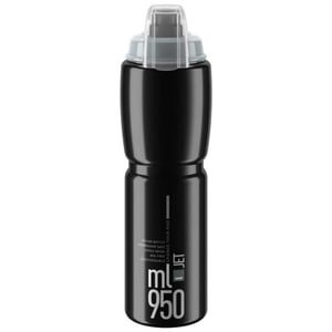 Elite Jet Plus biciklistička boca 950 ml, crna sa sivim logotipom, bez BPA, biorazgradiva — ogrebotine na vanjskoj strani (stanje: vidi 2. sliku)