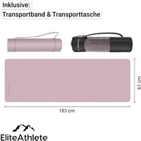 EliteAthlete Yoga Mat 183x61cm Piros Fitness Szőnyeg Csúszásmentes Táskával 4