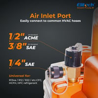 Vákuová pumpa pre HVAC Elitech NVP-5, 5 CFM, 2 l/s, 1/3 HP, jednostupňové rotačné lopatkové čerpadlo, kompatibilné s klimatizáciami R32, R134a, R410a, certifikácia CE 5