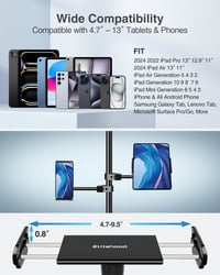 Suport tabletă din aluminiu pentru stativ de microfon elitehood, suport reglabil la 360° pentru iPad și tablete 5