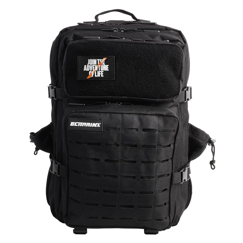 Rucsac tactic ELITRAINX V2 45L, negru, impermeabil, Oxford 1000D, cu compartiment pentru încălțăminte și laptop — fermoar desprins (stare: vezi a 2-a poză)