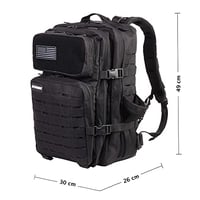 Rucsac tactic ELITRAINX V2 45L, negru, impermeabil, Oxford 1000D, cu compartiment pentru încălțăminte și laptop — fermoar desprins (stare: vezi a 2-a poză) 11